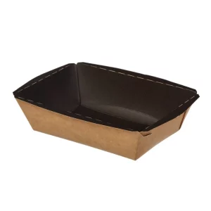 Kartonska kutija sa kupolnim poklopcem Crystal Box 500 ml 120x160x45 mm kraft/crna (240 kom/pak)