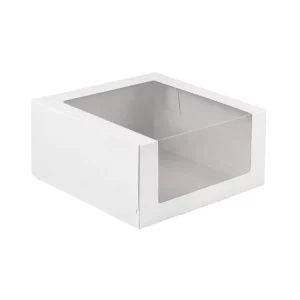 Kutija za tortu 225x225x110 mm sa prozorom do 1-1, 2 kg, bela (25 kom/pak)