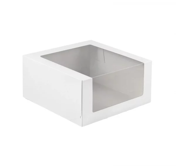 Kutija za tortu 225x225x110 mm sa prozorom do 1-1, 2 kg, bela (25 kom/pak)