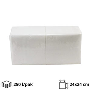 Papirne salvete 2 sl 24×24 250 l/pak Wiloo bele