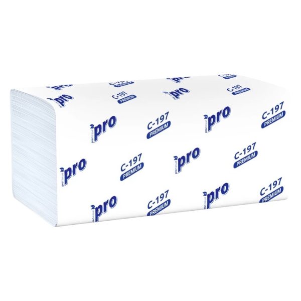 Papirni ubrusi ProTissue Premium V fold 2 sloj (200 listova/pak) beli [20 kom/pak]