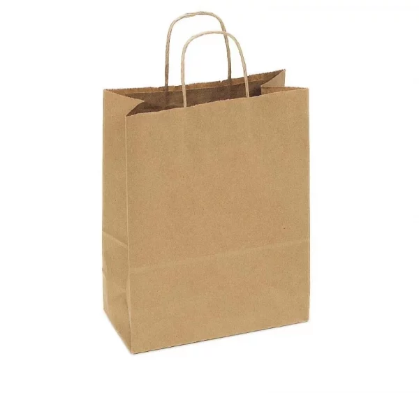 Papirna kesa sa uvijenim ručkama 320x200x340 mm kraft 80g (200 kom/pak)