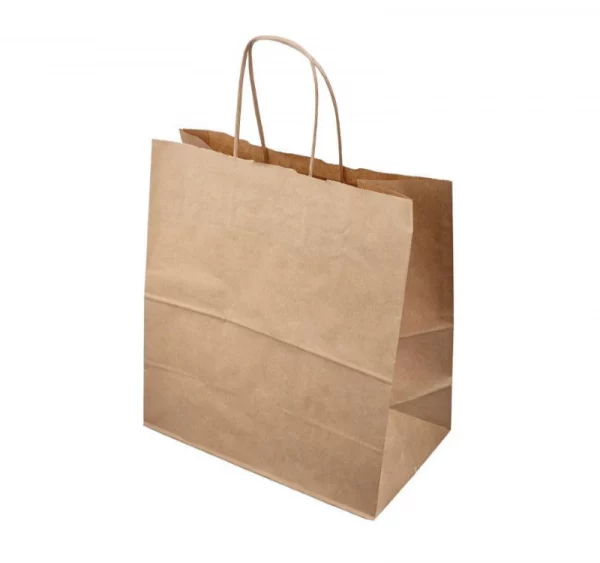 Papirna kesa sa uvijenim ručkama 240x140x280 mm kraft 80g (25 kom/pak)