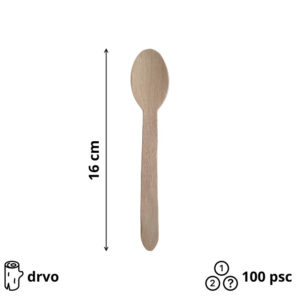 Kašika drvena 160  mm [100 kom/pak]