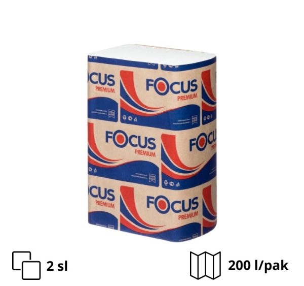 Papirni ubrusi Focus Z fold 2 sloj (200 listova/pak) beli  (5041537/5069956) [12 kom/pak]