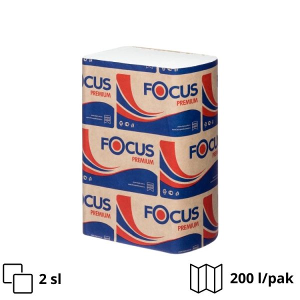 Papirni ubrusi Focus Z fold 2 sloj (200 listova/pak) beli  (5041537/5069956) [12 kom/pak]