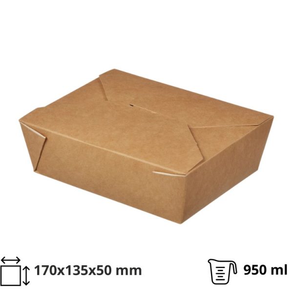 Kartonska kutija Fold Box 950 ml 170x135x50 mm kraft [179 kom/pak]