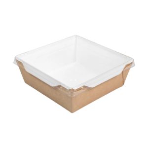 Kartonska kutija sa providnim poklopcem Crystal Box 1200 ml 165x165x65 mm kraft [50 kom/pak]