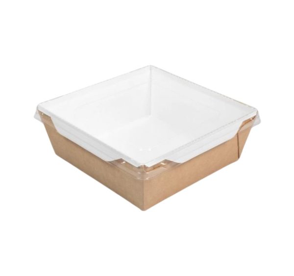 Kartonska kutija sa providnim poklopcem Crystal Box 1200 ml 165x165x65 mm kraft [50 kom/pak]