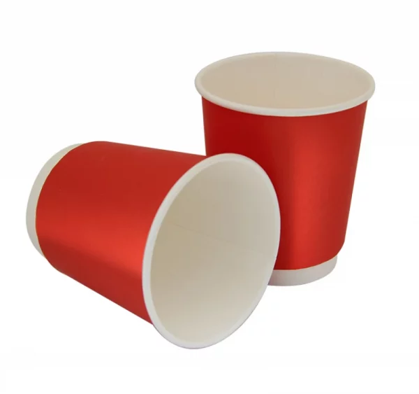 Papirna čaša 2-sl 250 ml d=80 mm Crveni lak, za tople napitke (24 kom/pak)