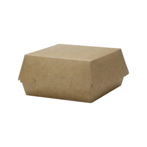 Kartonska kutija za hamburger 120x120x105 mm kraft SaaMi [80 kom/pak]