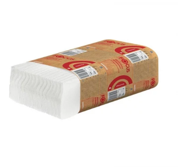 Papirni ubrusi 2-sl Z presavijeni 100 L/pak Focus Economic Premium white (5076395) beli