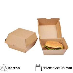 Kutija za hamburger 112x112x108mm, kraft [50 kom/pak]