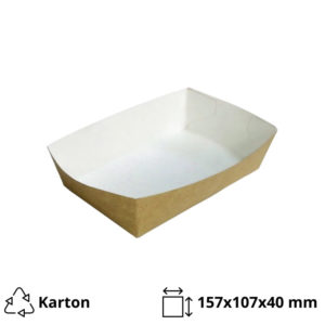 Poslužavnik kartonski Handy Tray 157х107х40 mm 600 ml kraft [45 kom/pak]