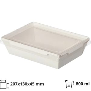 Kartonska kutija sa poklopcem Crystal Box 800 ml 207x130x45 mm bela [50 kom/pak]