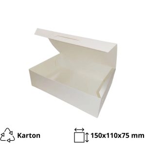 Kutija za torte, desert samomontažna 150х110х75mm, bela