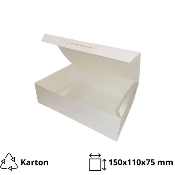 Kutija za torte, desert samomontažna 150х110х75mm, bela
