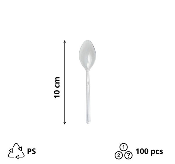 Mini kašika plastična 10 cm, prozirna [100 kom/pak]