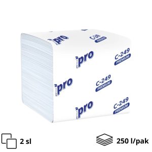 V toaletni papir 2sl 250l/pak PROtissue Premium beli [40 kom/pak]