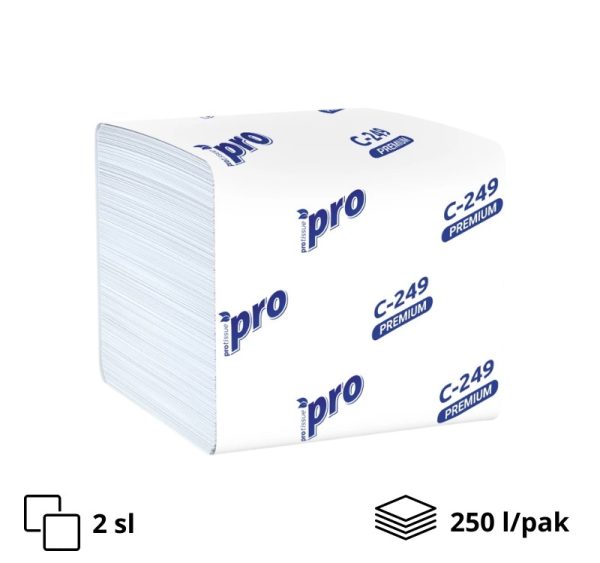 V toaletni papir 2sl 250l/pak PROtissue Premium beli [40 kom/pak]