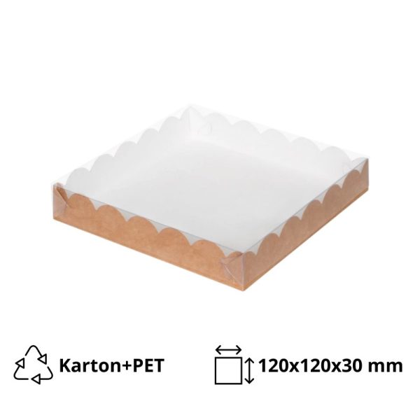 Kutija za kolače i medenjake 120х120х30mm, kraft [50 kom/pak]