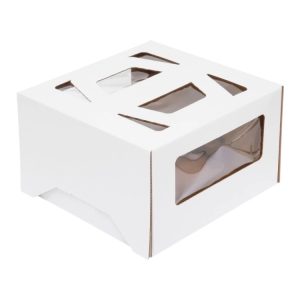 Kutija za torte 280х280х200 mm sa prozorom, sa ručkama  do 3 kg, bela [3 kom/pak]