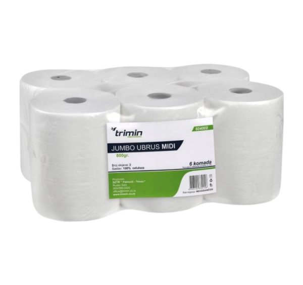 Papirnati ubrisi 2 sl 800 g bijela centralno izvlačenje 6 rol [6 kom/pak]