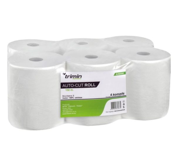 Papirni ubrusi v roli 2 sl 150 m bele 6 rol