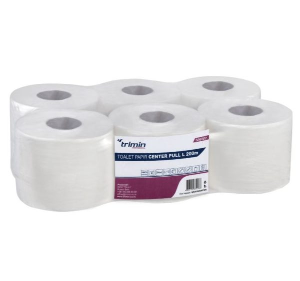Toaletni papir 2-sl 200 m beli 6 rol