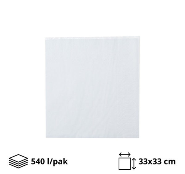 Papirne salvete 1sl 33x33cm bele 540 l/pack