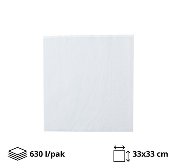 Papirne salvete 2sl 33x33cm bele 630 l/pack