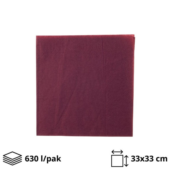 Papirne salvete 2sl 33x33cm bordo 630 l/pack