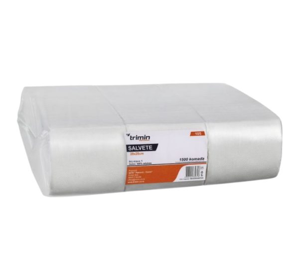 Papirne salvete 1sl 28×28 cm bele 1500 l/pak