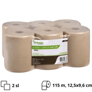 Papirni ubrusi v roli 2 sl 115 m Natur [6 kom/pak]