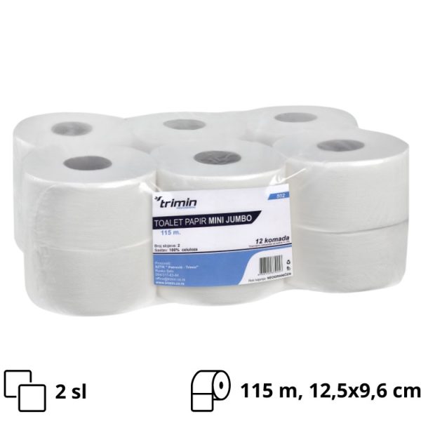 Toaletni papir  v roli 2 sl 115 m bele [12 kom/pak]