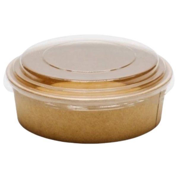 Papirnata posuda 1300 ml d=187 mm h=69 mm, kraft s poklopcem [200 kom/pak]