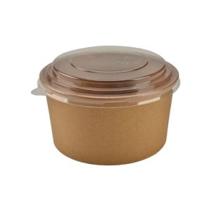 Kartonska posuda 550 ml d=145 mm, h=54 mm kraft za PP poklopcem [28 kom/pak]