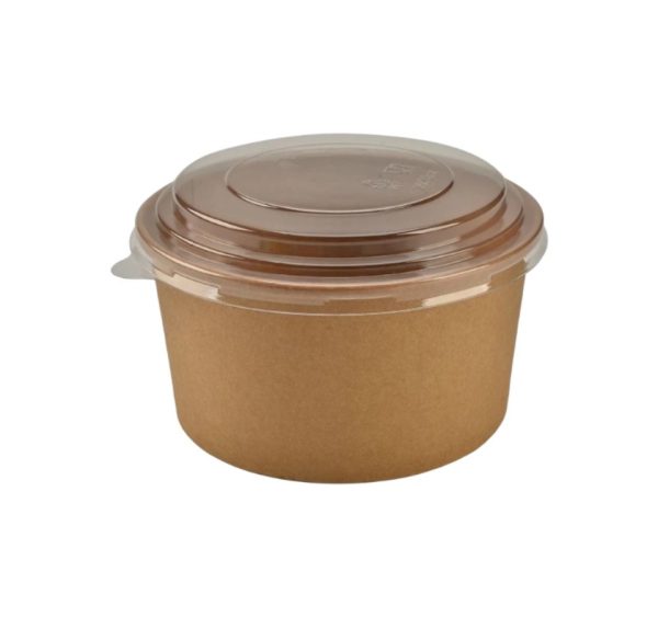 Kartonska posuda 550 ml d=145 mm, h=54 mm kraft za PP poklopcem [28 kom/pak]