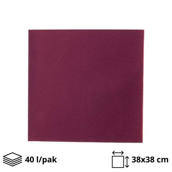 Papirne salvete 2sl 38x38cm bordo 40 l/pak
