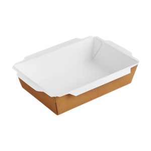 Kartonska posuda za salate i topla jela  1200ml 180х120х50mm kraft [599 kom/pak]