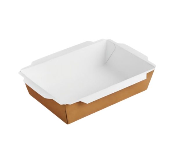 Kartonska posuda za salate i topla jela  1200ml 180х120х50mm kraft [599 kom/pak]