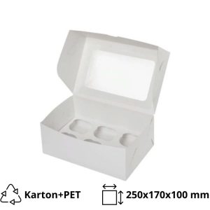 Kutija za 6 kolačića ECONOMI 250k170k100 mm, bela