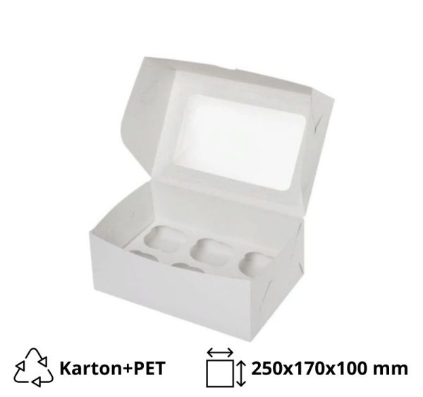 Kutija za 6 kolačića ECONOMI 250k170k100 mm, bela