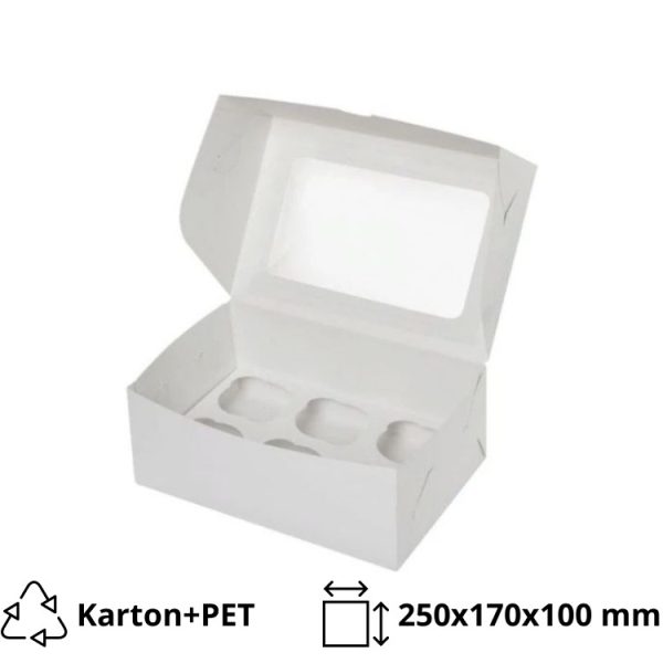 Kutija za 6 kolačića ECONOMI 250k170k100 mm, bela