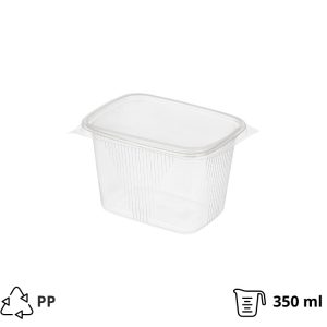 Posuda PP 350 mm 108,3×82,2×68 mm prozirna, sa poklopcem,100 kom, komplet