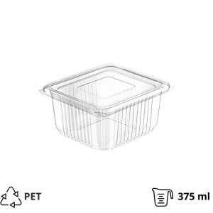 Kontejner  PET 375ml sa ravnim poklopcem [100 kom/pak]