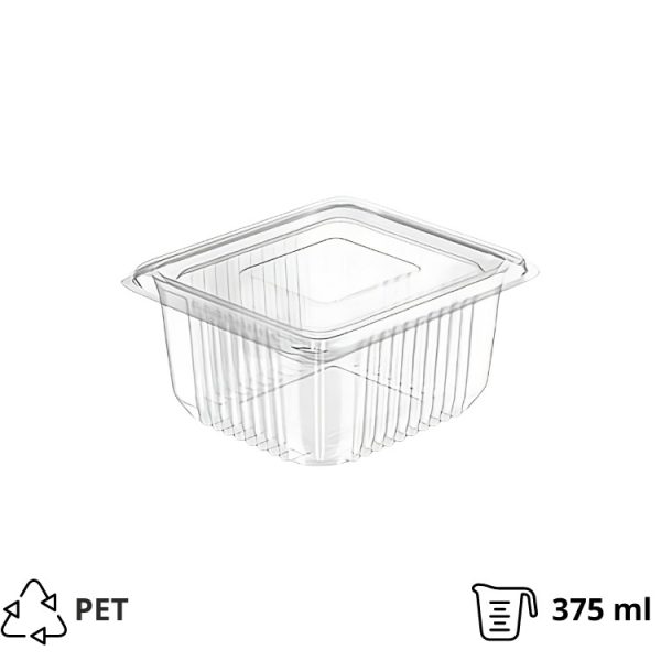 Kontejner  PET 375ml sa ravnim poklopcem [100 kom/pak]