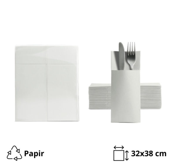 Salveta za pribor 32×38 cm bela 50 kom/pack