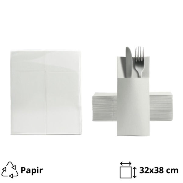 Salveta za pribor 32×38 cm bela 50 kom/pack
