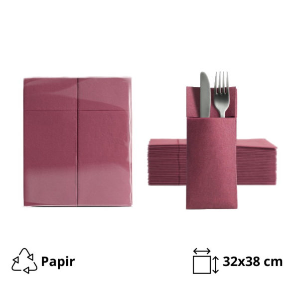Salveta za pribor 32×38 cm bordo 50 kom/pack [5 kom/pak]